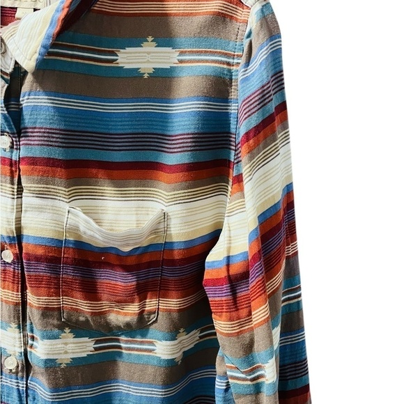 Stetson Serape Southwest Western Rayon Button Up Long Sleeve Blouse Size Medium - Picture 3 of 6